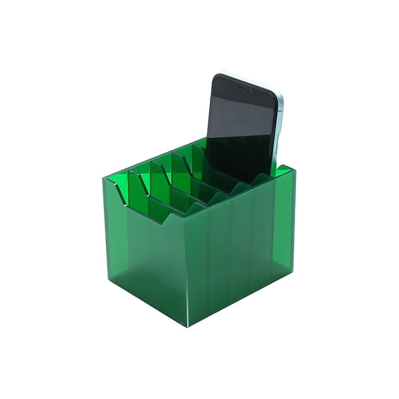 Acrylic 5-Slot Cell Phone Organizer Box for Classroom and Office Desk, Phone Storage