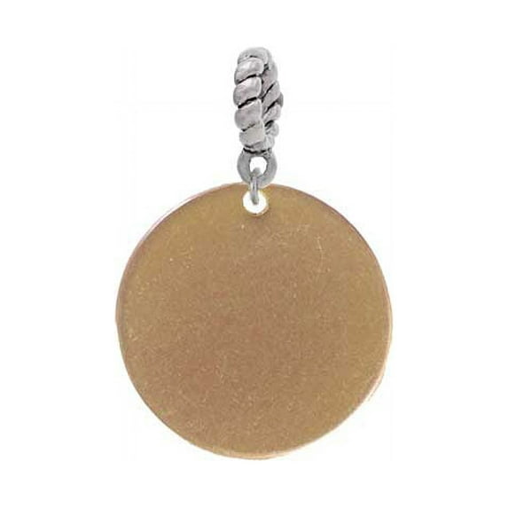Acrylic 7/8" Disc Goldtone - Rope Charm Bead