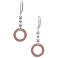 thumbnail image 1 of Acrylic 7/8" Ring Rose Goldtone Crystal Madison Leverback Earrings, 1 of 2