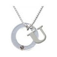 thumbnail image 1 of Acrylic 7/8" Ring with 4mm Crystal Imitation Pearl Capital Initial U Necklace, 1 of 2