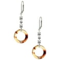 thumbnail image 1 of Acrylic 7/8" Ring with 4mm Crystal Mixed Brown and Yellow Crystal Madison Leverback Earrings, 1 of 2