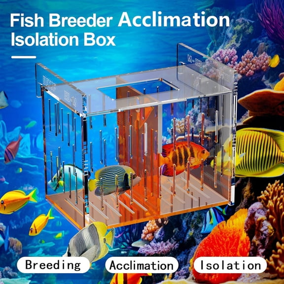Acrylic Acclimation Box for Saltwater Fish and Reef Coral Quarantine Isolation Box for Aquarium Fish Hydroponic Plant External Breeding Box