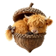 Acrylic Acorn Animal Pendant with Cute Cow Design Hanging Ornament for Christmas Tree Holiday Decor and Festive Home Display