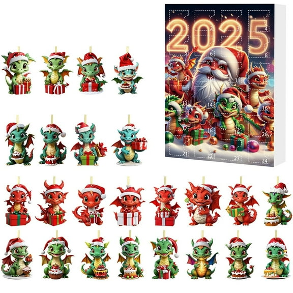 Acrylic Advent Calendar, 2025 Holiday Countdown Decoration with Gift Box for Family Celebration