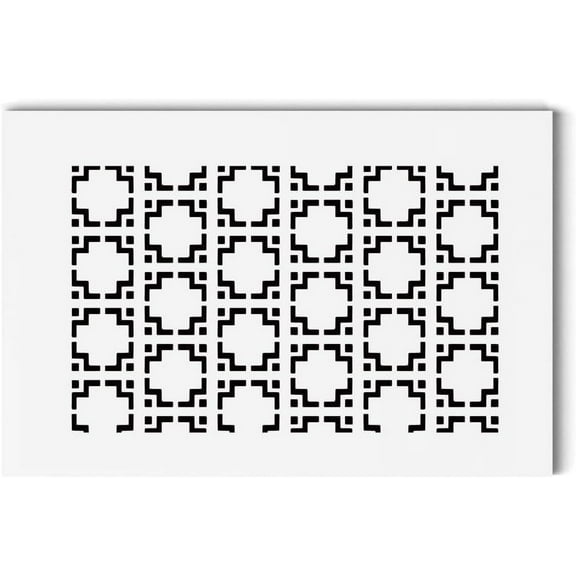 Acrylic Air Vent Cover Square Pattern Decorative Air Return Vent Cover Square Register Vent Cover Overall White Finish Decorative Cover Register Grille for Wall & Ceiling 11.81x7.87"