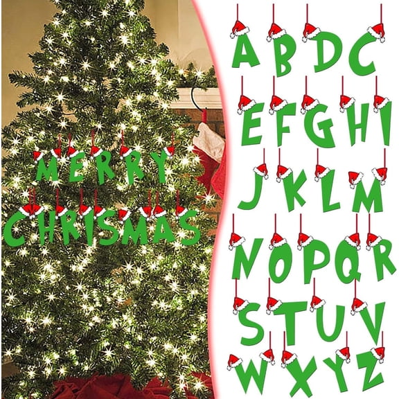 Acrylic Alphabet Personalized Christmas Ornaments Holiday Decor,Cute Initial Ornaments for Christmas Tree Decoration, Funny Letter Custom Stocking Name Tags for 2026 Xmas Family Gifts
