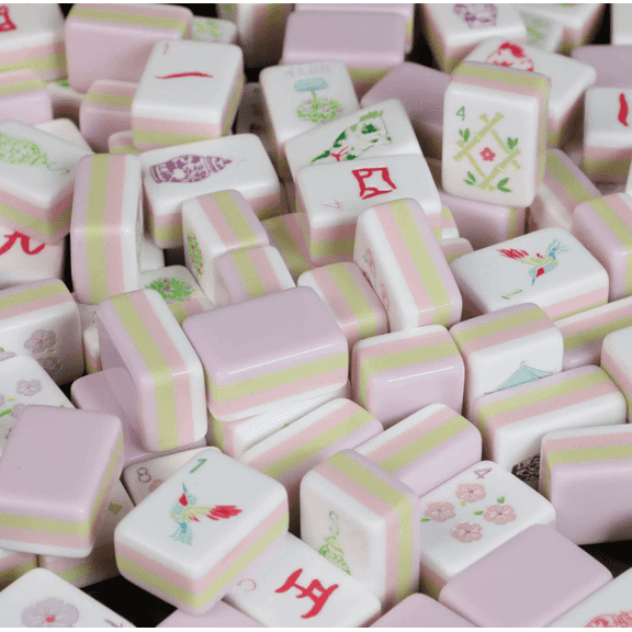 Acrylic American Mahjong Tiles Set | Light Pink Complete 166 Tiles with Storage Bag | Premium Crystal Mahjong | Gift for Mahjong Enthusiasts & Collectors