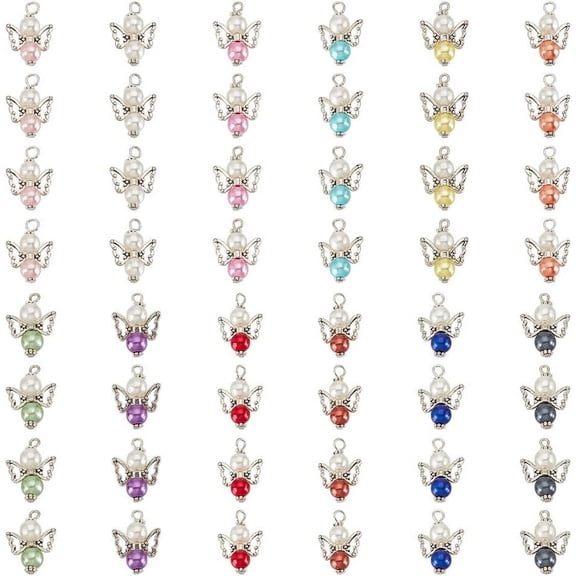 Acrylic Angel Wing Pendants Angel Beads Charms with Loop Angel Wing Pendants Wing Beads Dangle Pendants for Jewelry Making DIY