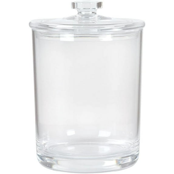 Acrylic Apothecary Jar with Lid, 60 Oz Storage Container for Bathroom, Kitchen and Office, 7.75" x 5"