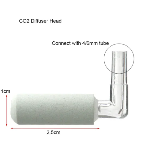 Acrylic Aquarium CO2 Diffuser, Nano Atomizer with Suction Cups for Fish Tank Aquatic Plant Setup