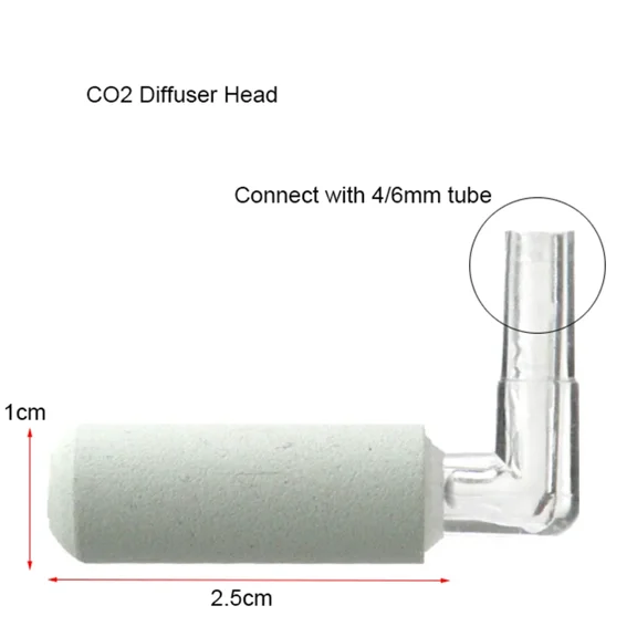 Acrylic Aquarium CO2 Diffuser, Nano Atomizer with Suction Cups for Fish Tank Aquatic Plant Setup