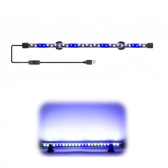Acrylic Aquarium Light 7.1-22.8 Inch, Blue White LED Light for Desktop Fish Tank, Vibrant Aquatic Illumination for Bedside Table Aquarium, Submersible Fish Tank Light