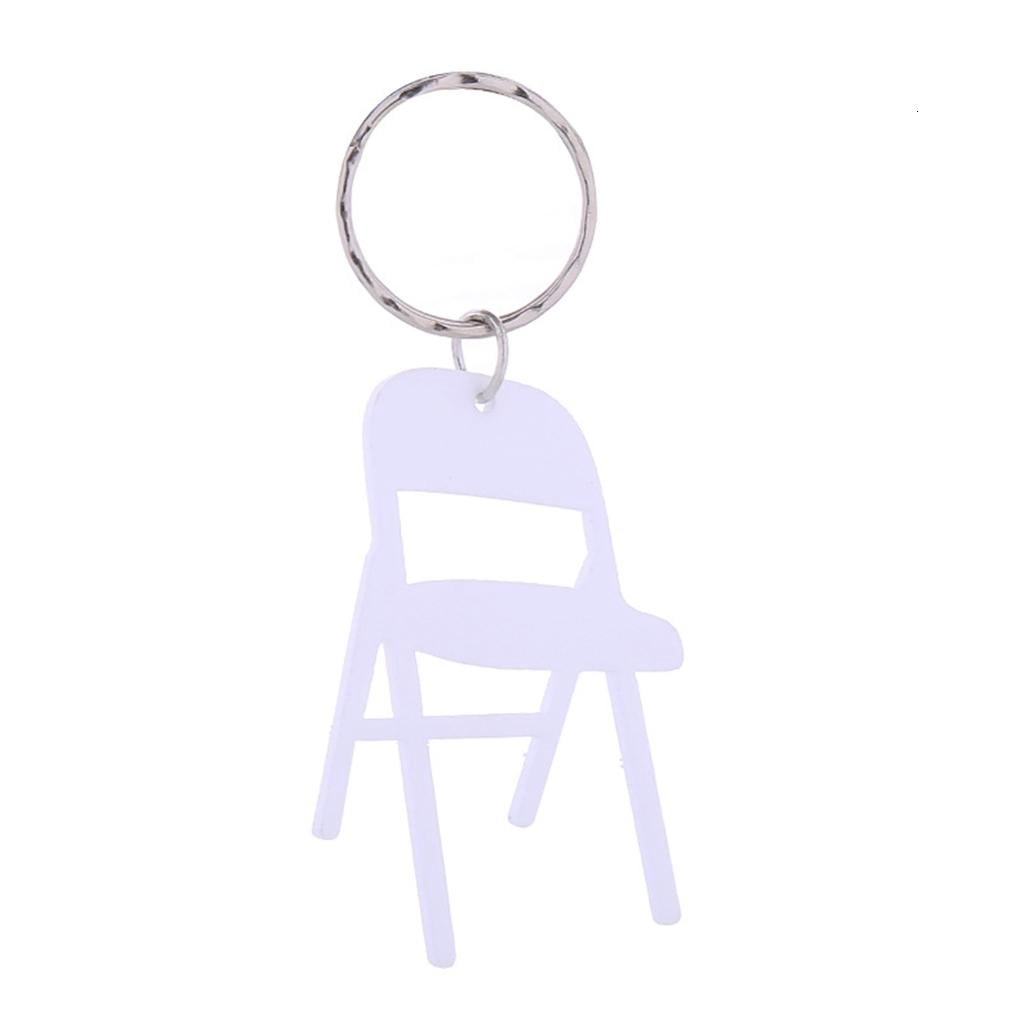Acrylic Backrest Chair Charm Keychain Folding Chair Pendant Car Keyring ...
