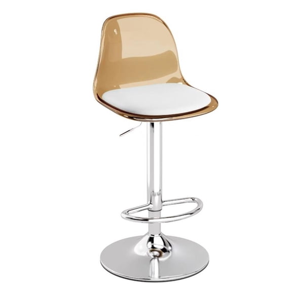 Acrylic Bar Stool Barstools Bar Chairs Counter Height Adjustable Swivel Kitchen Stools,Transparent Barstools Modern Island Stools with Metal Legs