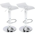 Acrylic Bar Stools Set of 2, Backless Transparent Swivel Adjustable