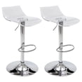 thumbnail image 1 of Acrylic Bar Stools Set of 2, Transparent Swivel Adjustable Airlift Barstools with Low Back, Counter Height Bar Chairs for Kitchen Dining Room Pub Cafe (Clear), 1 of 9