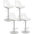 thumbnail image 1 of Acrylic Bar Stools Set of 4, Counter Height Adjustable Swivel Clear Bar Stools with PU Leather Upholstered, Armless Bar Stools for Kitchen Island - Clear/White, 1 of 10