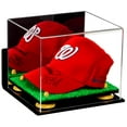 thumbnail image 1 of Acrylic Baseball Cap Display Case with Mirror, Wall Mount, Yellow Risers and Turf Base (A006-YR), 1 of 3