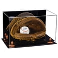 thumbnail image 1 of Acrylic Baseball Catchers Glove Display Case with Mirror and Orange Risers (A011-OR), 1 of 2