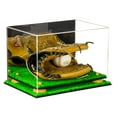 thumbnail image 1 of Acrylic Baseball Glove Display Case with Mirror, Yellow Risers and Turf Base (A004-YR), 1 of 2