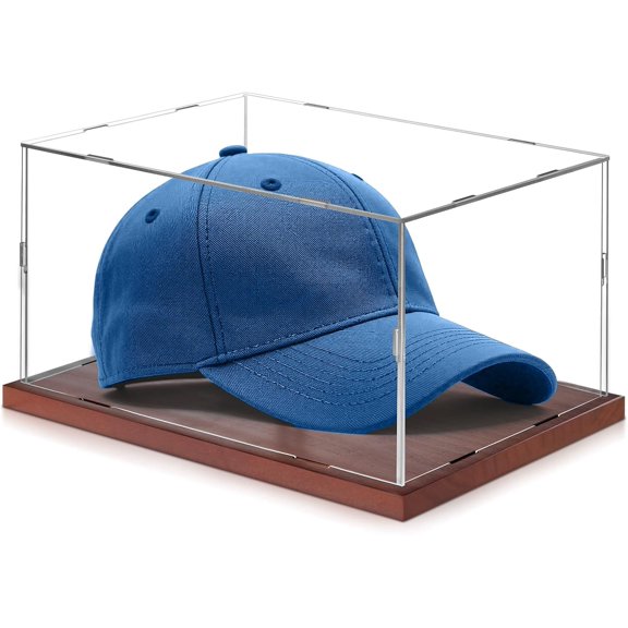 Acrylic Baseball Hat Display Case Solid Wood Base Cap Shaper