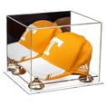 thumbnail image 1 of Acrylic Baseball Hat or Cap Display Case with Mirror, Gold Risers and Clear Base (A006-GR), 1 of 2