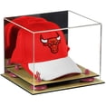 thumbnail image 1 of Acrylic Basketball Hat or Cap Display Case with Mirror, Pink Risers and Wood Base (A006-PNR), 1 of 2