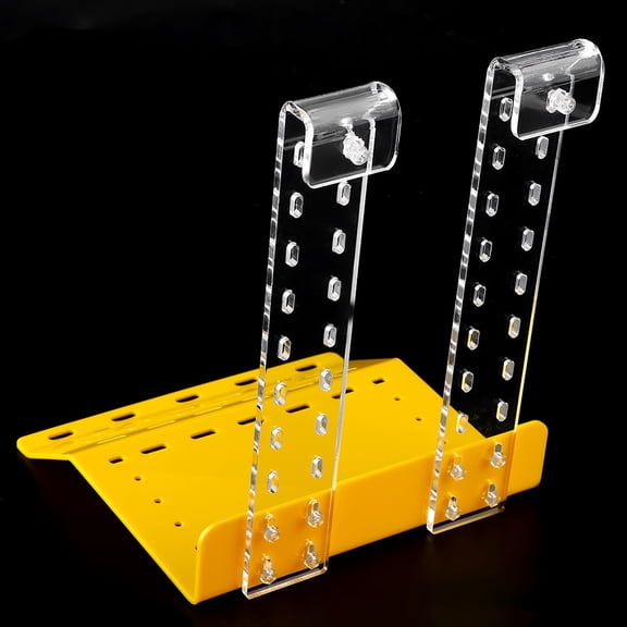 Acrylic Basking Platform for Aquarium, Yellow, 7.9 x 7.5 Inch with Adjustable Hooks Aquarium Fish Tank