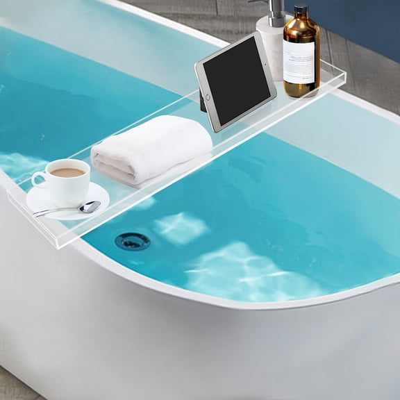 Acrylic Bath Table Tray Bathtub Caddy Tray Over the Bath Tub Shelf Holder Caddy for Putting on The Bathtub