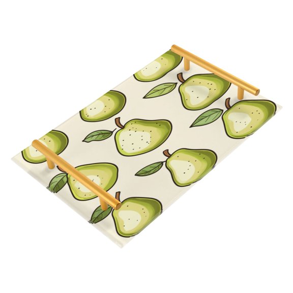 Acrylic Bathroom Storage Tray with Stainless Steel Handle Bathroom Vanity Counter Organizer Tray Multi-Purpose Decorative Tray Cartoon Pear