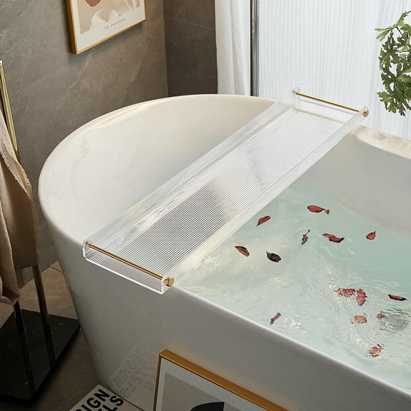 Acrylic Bathtub Tray, Luxury Bath Caddy Tub Table, House Warming Gifts, New Home, Anniversary and Wedding Gifts for Couple, Bathroom Accessories for Spa or Reading Lite Style