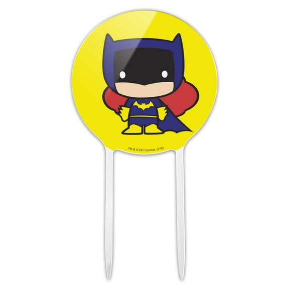 Acrylic Batman Batgirl Cute Chibi Character Cake Topper Party Decoration for Wedding Anniversary Birthday Graduation