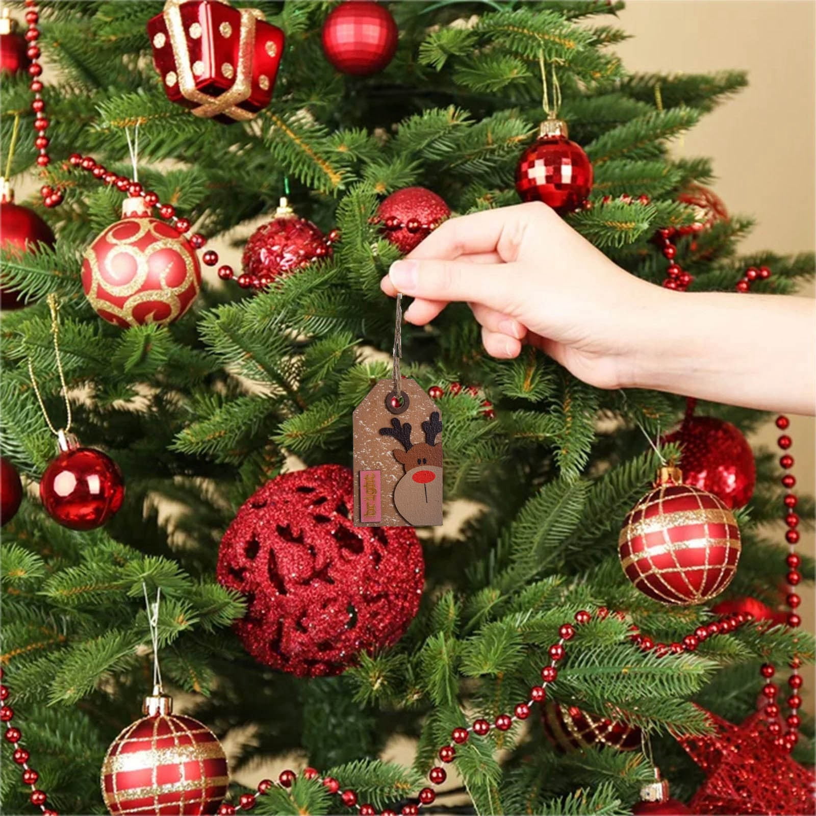 Acrylic Bead Curtain Christmas Wooden Small Hanging Ornaments Wooden