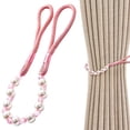 thumbnail image 1 of Acrylic Bead Curtain Tieback with Hook, Elegant Drapery Holdback for Curtains and Drapes, 1-Pack, Blush Pink, 1 of 7
