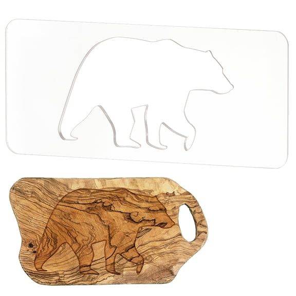 Acrylic Bear Router Template Clear Router Inlay Template for Woodworking and Craft Transparent Acrylic Template Craft Projects (125Inch)