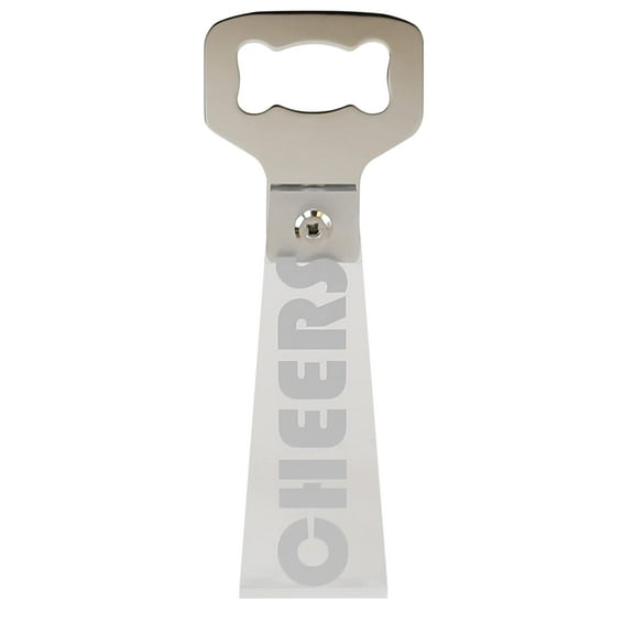 Acrylic Beer & Can Bottle Opener, worded - Cheers