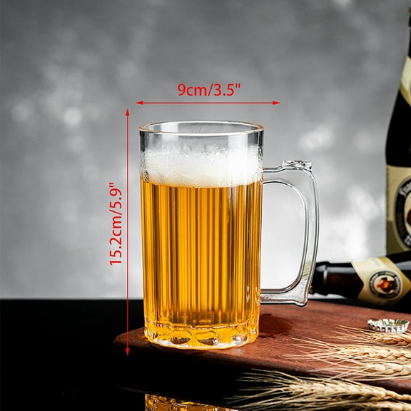 Acrylic Beer Cup Household Mug Mugs Drinking Glasses Handles Milk Coffee Juice Water Cup Barware Drinkware For Home Party Bar Ka