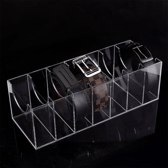 Acrylic Belt Organizer 7 Compartments Display Case Belt Case Storage Holder Clear Display Case