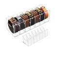 thumbnail image 1 of Acrylic Belt Organizer for Closet - 7 Compartments Transparent Storage Holder | Display Case for Makeup, Jewelry, Watches, Bow Tie, & Bracelets | Multipurpose Clear Containers & Versatile Design C104, 1 of 3