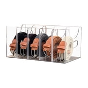 Acrylic Belt Storage Box Multiple Compartments Transparent Design Multipurpose Belt Display Holder Tabletop Organizer