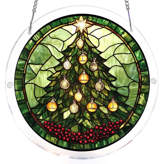 Acrylic Bird Flower Sun Catcher, Stained Glass Window Hanging Sunshine ...