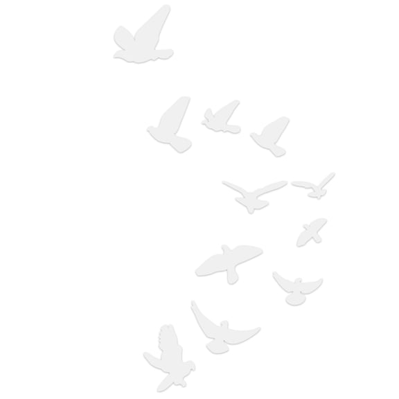 Acrylic Bird Shape Mirror Wall Sticker 11-Piece Set 3D Reflective Crystal Decals Decor