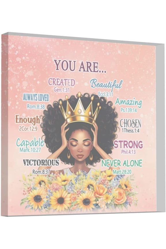 Acrylic Black Girl Gifts for Office Desk Decor African Daugher American Black Woman Cheer Up Positive Appreciation Gift Black Girl Gift for Black Girl Daugher Gift for Home Decor Holiday Gifts