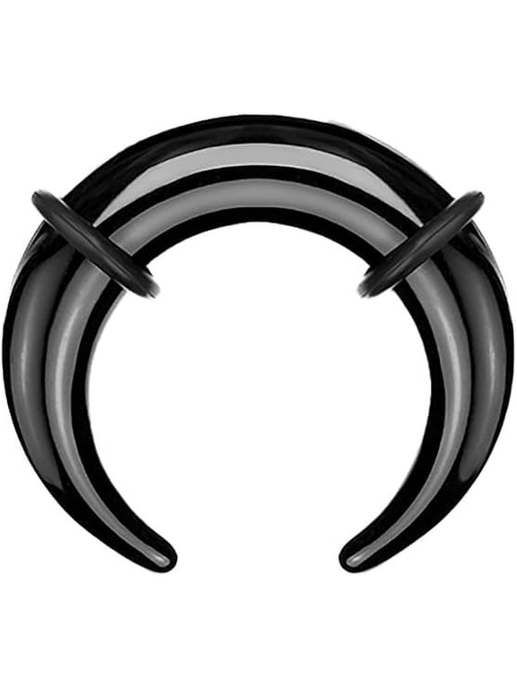 Acrylic Black Septum Pincher Tapers 0G 8mm Buffalo Horseshoe Taper Ear Rings Nose Septum Piercing Jewelry