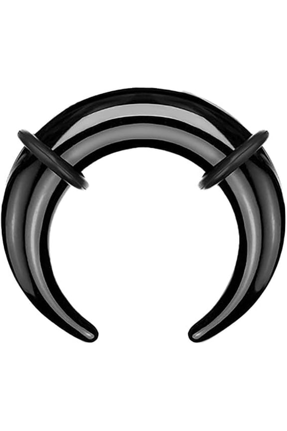 Acrylic Black Septum Pincher Tapers 2G Buffalo Crescen Taper Gauges Lobe Expander Pierced Nose Rings 6mm