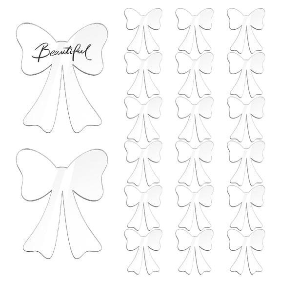 Acrylic Blank Place Cards with Paper Stickers Bowknot Clear 120x100x2.5mm for making