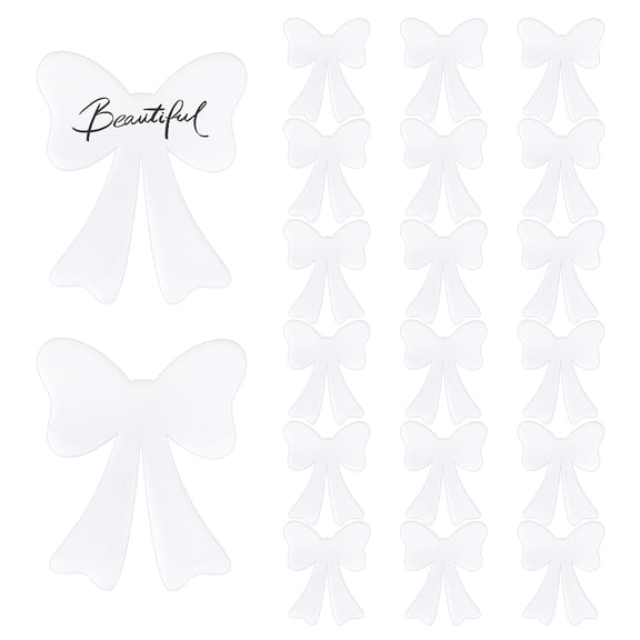 Acrylic Blank Place Cards with Paper Stickers Bowknot White 120x100x2.5mm diy
