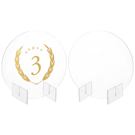 Acrylic Blank Table Signs Round Clear 150x79.8x150mm 3pcs/set diy