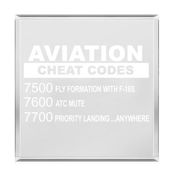 Acrylic Block Sign Art Home Desk Decor Gift Aviation Cheat Codes Pilot