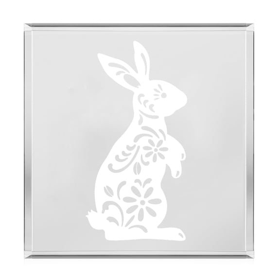 Acrylic Block Sign Art Home Desk Decor Gift Fancy Bunny Rabbit